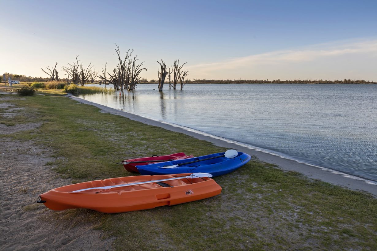 South australia best holiday park staycations lake bonney lake kayak satc