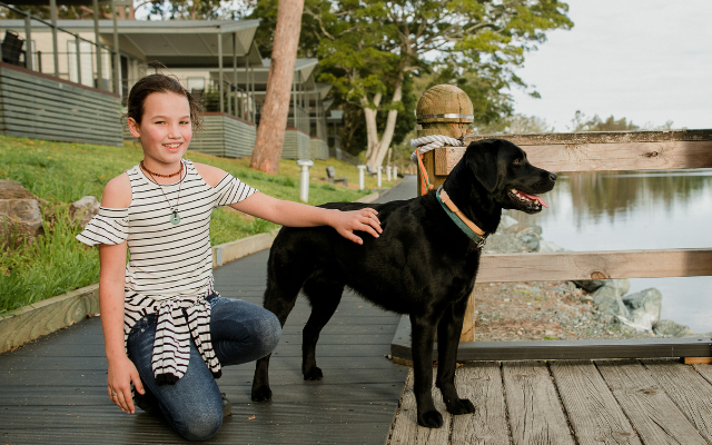 Pet friendly holiday parks in tasmania deck
