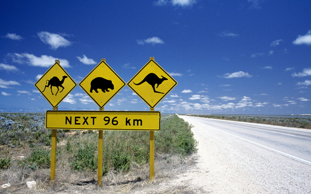 Australian road trip itineraries road sign