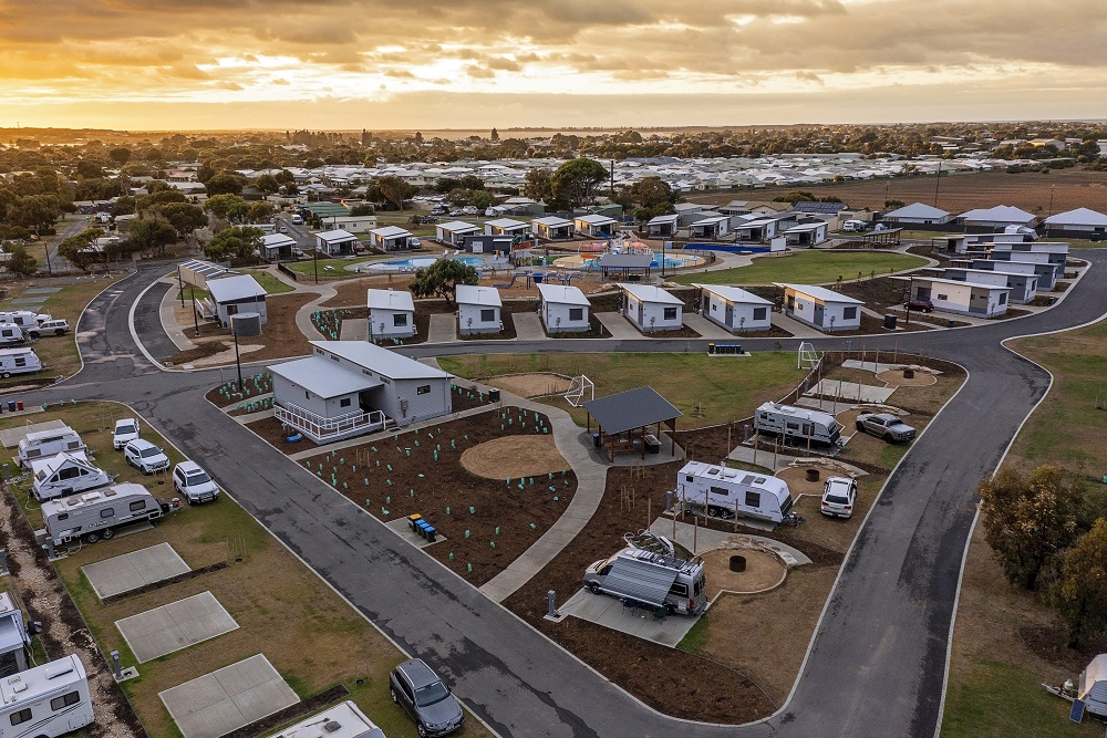 Discovery parks goolwa media release park aerial image